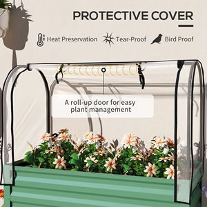 Raised Garden Bed with Legs Cover Metal Elevated <b>Planter</b> <b>Box</b> with Bottom Shelf Liner for Vegetables Green Flower Pots & <b>Planters</b> - Product Image 4