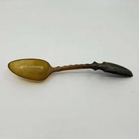 Cuillère en corne de buffle faite à la main, cuillère à thé et à café, manche court classique, polie miroir, vaisselle de table