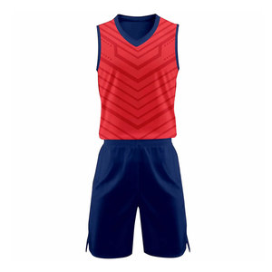 Unisex Red Sleeveless <b>Volleyball</b> Jersey <b>Set</b> Navy Shorts Moisture Wicking Sublimated 100% Polyester Breathable Mesh Athletic Wear - Product Image 2
