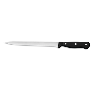 Cuchillos Profesionales para Cortar Carne con Hoja Larga y Estrecha de Acero Inoxidable, Mango Ergonómico Negro con Triple Remache para Asados - Product Image 1