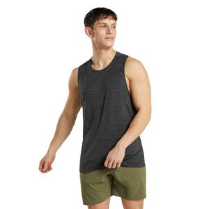 Camiseta sin Mangas para Hombre, Color Gris Oscuro, Cuello Redondo, Tejido Sólido, Transpirable, Estilo Casual - Product Image 1