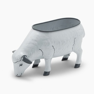 Maceta de Aluminio Fundido Esmaltado en Blanco, Diseño de Oveja, Estilo Rústico, para Decoración de Jardín Interior, Patio, Hotel, Paisajismo, Venta al Por Mayor - Product Image 1