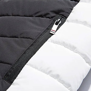 Chaleco Acolchado Blanco para Hombre con Cuello Alto, Cortavientos, Ropa de Invierno Formal, Cierre de Cremallera, Color Sólido, Exterior de Poliéster/Nylon/Algodón - Product Image 6