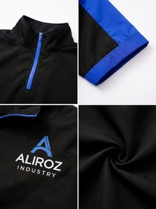 Custom Men's Black Blue 2 Piece Summer Tracksuit Set Quarter Zip <b>Short</b> Sleeve Top and <b>Shorts</b> Sportswear Set - Product Image 6