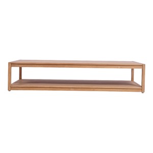 Mesa de Centro Moderna de Madera de Teca para Exteriores, Rectangular, de Doble Nivel, de Perfil Bajo, para Sala de Estar o Jardín - Product Image 2