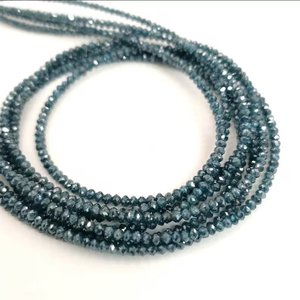 Perles Rondelles Facettées en Diamant Bleu Naturel 1,5-2,2 mm, Perles de Pierres Précieuses en Vrac pour la Fabrication de Bijoux en Gros - Product Image 2