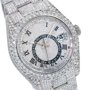 Luxury Mechanical Diamond Stainless Steel Two Tone Gold Silver Bracelet <b>Watch</b> for Fashion Classic Party Gift - Product Image 3