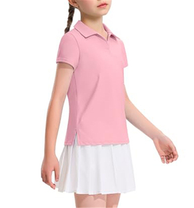 Girls <b>White</b> Short Sleeve Quick Dry T Shirt <b>Tops</b> School Uniform Children Nylon Spandex Golf Tennis <b>Polo</b> Shirts - Product Image 6