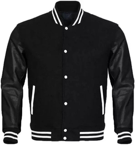 New Men Premium Wool and <b>Leather</b> Sleeves Men Basketball Bomber Varsity <b>Jacket</b> High Quality <b>Jacket</b> For Men - Product Image 6