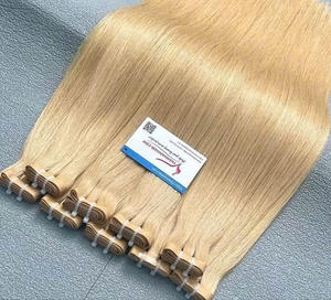 Super <b>Sale</b> Blonde Color Natural Straight Tape Remy <b>Hair</b> <b>Extensions</b> 100% Vietnamese <b>Hair</b> Machine Double Weft 100g Best Quality No - Product Image 2