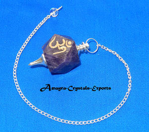 Derniers pendules Orgone Agate Améthyste Pentagone Ohm avec chaîne Pendules de vente chaude de meilleure qualité du fabricant direct - Product Image 2