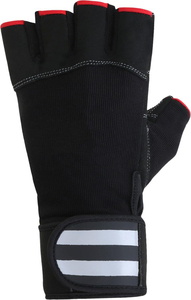 Half <b>Finger</b> Fitness Gloves Black Neoprene Adjustable Wrist <b>Strap</b> for Weight Lifting Gym Unisex - Product Image 4