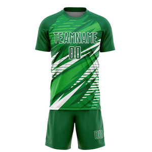 Ensemble d'uniformes de football vert personnalisé entièrement sublimé, maillot et short respirants, kits de football à séchage rapide pour hommes, jeunes et enfants - Product Image 5
