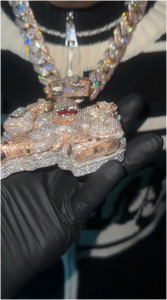 Colgante de plata 925 con incrustaciones de moissanita 3D personalizado de Patrick Star, estilo hip-hop, para unisex. - Product Image 6