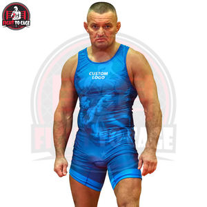Trajes de Lucha de Alta Calidad, Ligeros, Duraderos, Servicio OEM, Ropa de Artes Marciales de Spandex y Poliéster Estampado con Cuello Redondo - Product Image 3