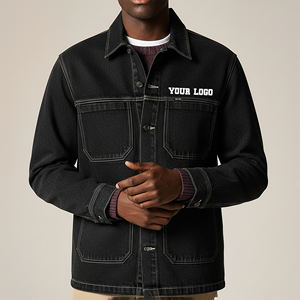 Veste en jean vintage pour homme, lavée sur mesure, avec logo personnalisé sur le devant, boutons robustes, doublure en laine, livraison directe d'usine - Product Image 3