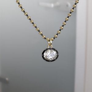 Elvora Gems Georgian Octagon Cut Geometric Moissanite <b>Pendant</b> <b>Solid</b> <b>Gold</b> 2.8CT IGI Certified Rhodium Plated Rope Chain Party - Product Image 4