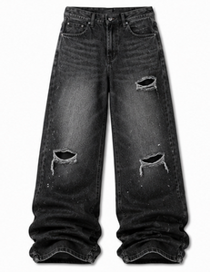 Jeans Cargo de Alta Calidad para Hombre, Cintura Baja, Pierna Recta, Pantalones de Mezclilla, Ropa Casual de Calle - Product Image 1