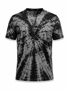 เสื้อยืดแขนสั้นผู้ชายลายไท-ได ทรงปกติ แห้งเร็ว ผ้าถัก คอโอ ลำลอง สีดำเทา ลายพิมพ์ โพลีเอสเตอร์ 100% - Product Image 3