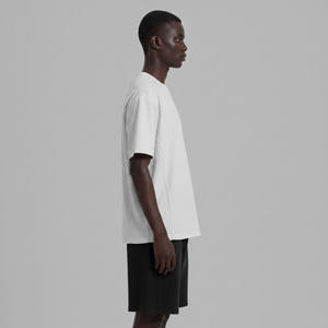 Yourbrand Men's White Cotton T-Shirt Crew Neck Printed Letter Design Casual Summer Wear Men's <b>Sets</b> - Product Image 4