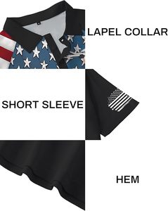 Camisetas Polo Gráficas para Hombre, Polos de Golf Patrióticos Americanos con Mangas Raglán para Hombre - Product Image 5