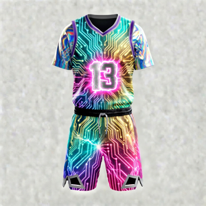 Ensemble de maillot et short de basketball respirant en mesh pour les tournois annuels et les compétitions d'équipe - Product Image 4