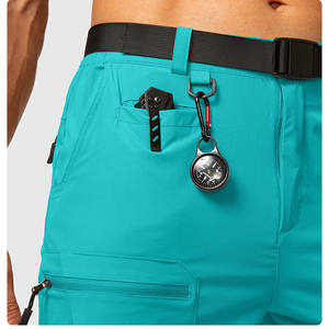 Shorts de randonnée pour hommes, impression personnalisée, taille à cordon, séchage rapide, respirant, écologique, motif uni, sport, gym, randonnée - Product Image 4