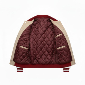 เสื้อแจ็คเก็ตกราฟฟิตีสำหรับผู้ชาย เสื้อแจ็คเก็ตเบสบอล เสื้อแจ็คเก็ต Varsity Letterman คุณภาพสูง เสื้อแจ็คเก็ตคอตั้ง Varsity สำหรับผู้ชาย - Product Image 5