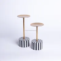Support de bougie en résine géométrique de style nordique, fait à la main, noir, blanc, or, avec revêtement en poudre, pour mariage, Noël, décoration de la maison