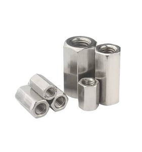 Tuerca hexagonal industrial larga de 8 mm, de acero, totalmente roscada, autoblocante, lisa, para maquinaria de construcción - Product Image 5