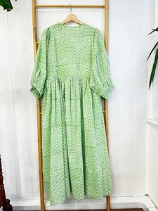 Pur coton Boho coloré confortable vêtements de jour élégant Maxi robe indien bloc impression broderie respirant caractéristique pour l'été décontracté - Product Image 6