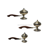 Brûleur d'encens conique aromatique indien moderne, simple et écologique, en métal durable de qualité supérieure, fait à la main, avec logo personnalisé et poignée en bois