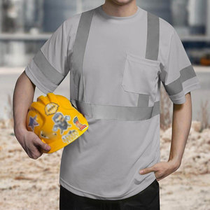 Camiseta de Seguridad Econex Deportiva para Hombre, Azul, de Algodón, Reflectante, Transpirable, de Secado Rápido, Antiarrugas, de Alta Visibilidad, con Serigrafía - Product Image 4
