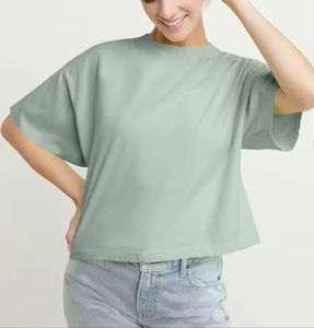 Women’s Street Style <b>Acid</b> Wash T-Shirt Street Wear Cropped T Shirt Women Slim Fit Plus Size <b>Acid</b> Wash <b>Drop</b> Shoulder OEM Service - Product Image 6