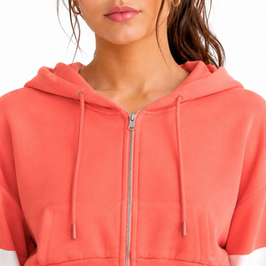 Women <b>Cropped</b> <b>Zip</b> Hoodie Casual Streetwear Soft Touch Trend Inspired Everyday Essential Premium Comfort Modern Style Lightweight - Product Image 6