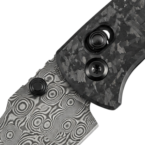 Couteaux pliants à lame style Damas avec poignée en fibre de carbone noire, clip de poche, finition premium, compact, pour un usage quotidien - Product Image 5