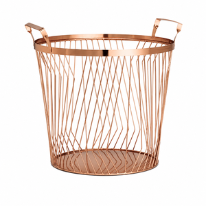 Luxury Gold Metal Wire Laundry <b>Basket</b> With Lid And Removable Canvas Liner Clothes Hamper For Modern <b>Bathroom</b> & Bedroom Storage - Product Image 6