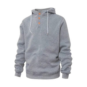 Sweat à capuche boutonné pour homme, vêtements décontractés doux, fabriqué aux États-Unis - Product Image 1