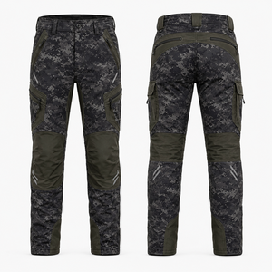 Pantalon de chasse MEGAMAPLE pour homme, camouflage numérique imprimé, softshell, respirant, sans manches, décontracté, imperméable, polyester, à porter devant - Product Image 1