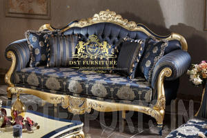 Nuevo Conjunto de Sofás Clásicos Tallados a Mano para Sala de Estar, Sofá de Madera Tallada de Lujo, Exclusivo Conjunto de Sofás de Teca Tallada - Product Image 2