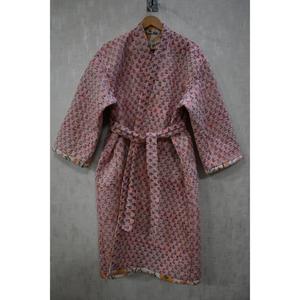 Lavinas - Vestido Largo de Algodón Acolchado con Estampado Floral para Mujer, Cuello en V, Cierre con Cordón, Estilo Bohemio, Hecho a Mano en India, Ligero y Suave - Product Image 1