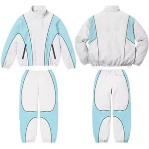 Survêtement vintage à fermeture éclair pour homme avec logo personnalisé, deux pièces, sublimation, coupe-vent, short en nylon - Product Image 6