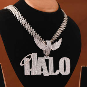 Collar con Colgante de Letra de Moissanita de Alta Calidad, Plata 925, con Incrustaciones de Moissanita, Collar con Nombre Personalizado para Hombre, Joyería Hip Hop, Regalo - Product Image 3