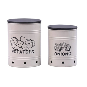 Galvanized Iron Canister With Natural Mango Wood <b>Lid</b> Modern Minimalist Metal Food Storage For Kitchen Organization & Home <b>Decor</b> - Product Image 3