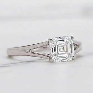 Platinum Women's 2 ct Asscher Cut Diamond <b>Solitaire</b> Engagement <b>Ring</b> Classic Style Natural GIA Certified D Color - Product Image 2