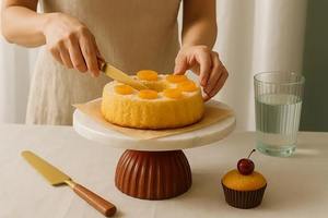 Base Redonda de Madera para Pastel con Pedestal, Bandeja Rústica para Exhibición de Postres, Decoración de Mesa para Bodas y Fiestas de Cumpleaños - Product Image 4