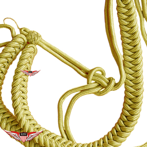 Aiguillette de parade allemande dorée tressée en aluminium, cordon d'épaulette allemand, cordon d'épaulette - Product Image 2