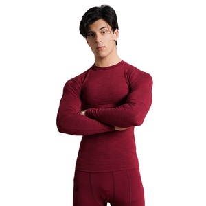 T-shirt de sport décontracté à manches longues pour homme, coupe ajustée, séchage rapide, respirant, à compression, motif lettres, tricoté, vente en gros OEM personnalisé - Product Image 2