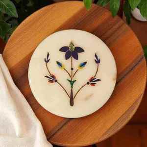 Trendy Handmade Marble Inlay <b>Coasters</b> Indian Handcrafted Elegant Natural Stone <b>Drink</b> <b>Coasters</b> for Home Office Coffee Table - Product Image 3