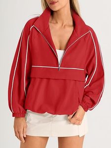 Quarter Zip Pullover Women UPF 50+ <b>Lightweight</b> Windbreaker <b>Jacket</b> <b>Running</b> Hiking Outdoor Pullover with Pocket - Product Image 1